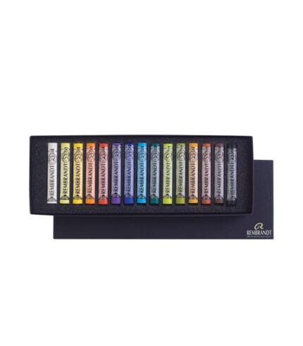 Caixa de 15 pastels soft de Rembrandt obert